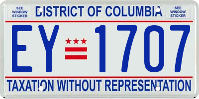 DC license plate EY1707