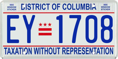 DC license plate EY1708
