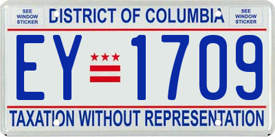 DC license plate EY1709