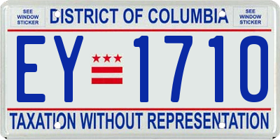 DC license plate EY1710