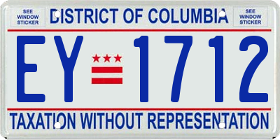 DC license plate EY1712