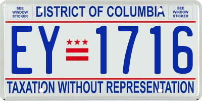 DC license plate EY1716