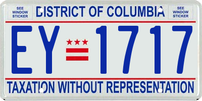 DC license plate EY1717