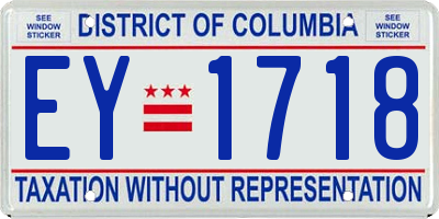 DC license plate EY1718
