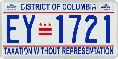 DC license plate EY1721