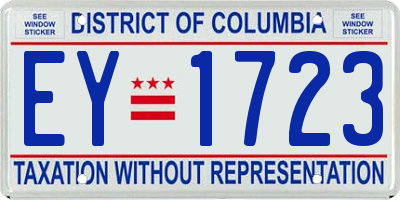 DC license plate EY1723