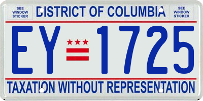 DC license plate EY1725