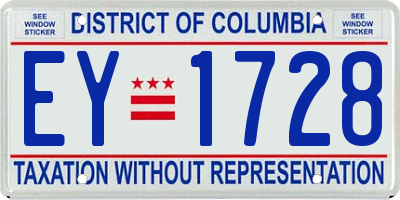 DC license plate EY1728