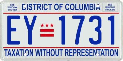DC license plate EY1731