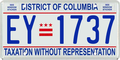 DC license plate EY1737