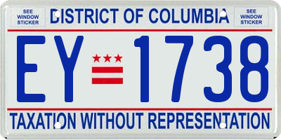 DC license plate EY1738