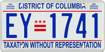 DC license plate EY1741