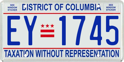 DC license plate EY1745