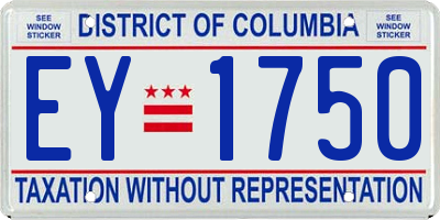 DC license plate EY1750