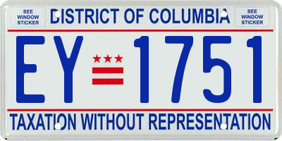 DC license plate EY1751