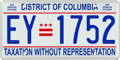 DC license plate EY1752