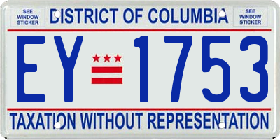 DC license plate EY1753