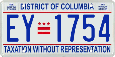DC license plate EY1754