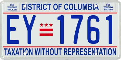 DC license plate EY1761