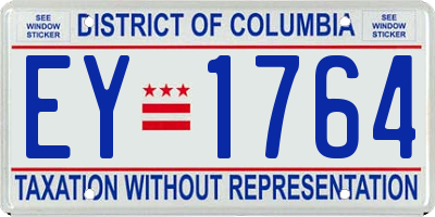 DC license plate EY1764