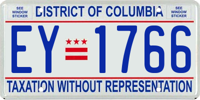 DC license plate EY1766