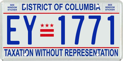 DC license plate EY1771