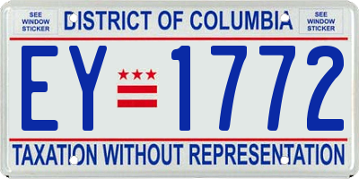 DC license plate EY1772