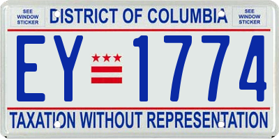 DC license plate EY1774