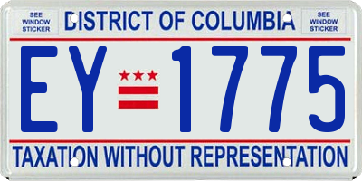 DC license plate EY1775