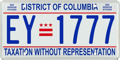 DC license plate EY1777