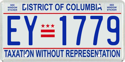 DC license plate EY1779