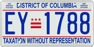 DC license plate EY1788