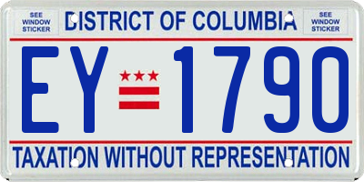 DC license plate EY1790