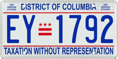 DC license plate EY1792