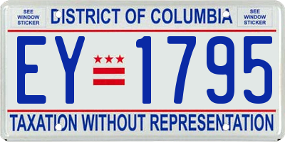 DC license plate EY1795