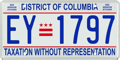 DC license plate EY1797