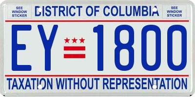 DC license plate EY1800