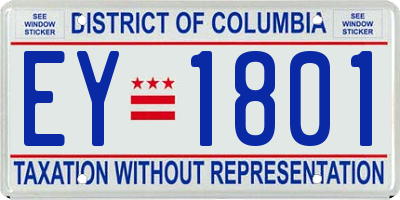 DC license plate EY1801