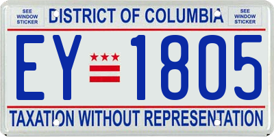 DC license plate EY1805