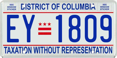 DC license plate EY1809
