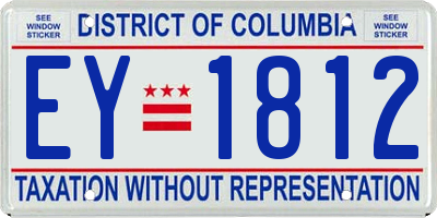 DC license plate EY1812