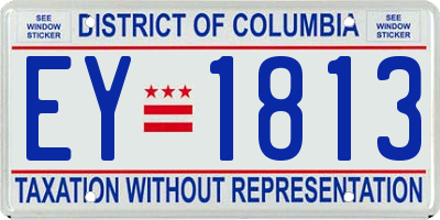 DC license plate EY1813