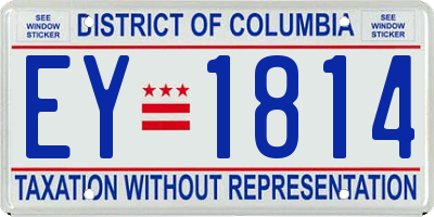 DC license plate EY1814