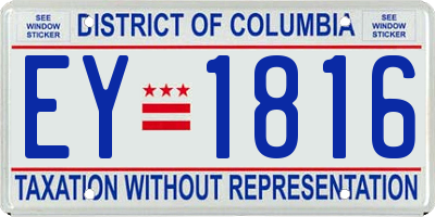 DC license plate EY1816