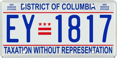 DC license plate EY1817