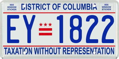 DC license plate EY1822