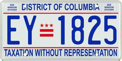 DC license plate EY1825