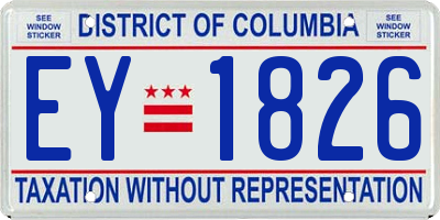 DC license plate EY1826