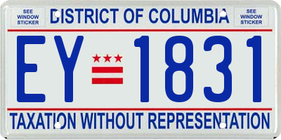 DC license plate EY1831