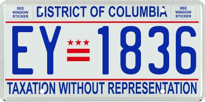 DC license plate EY1836